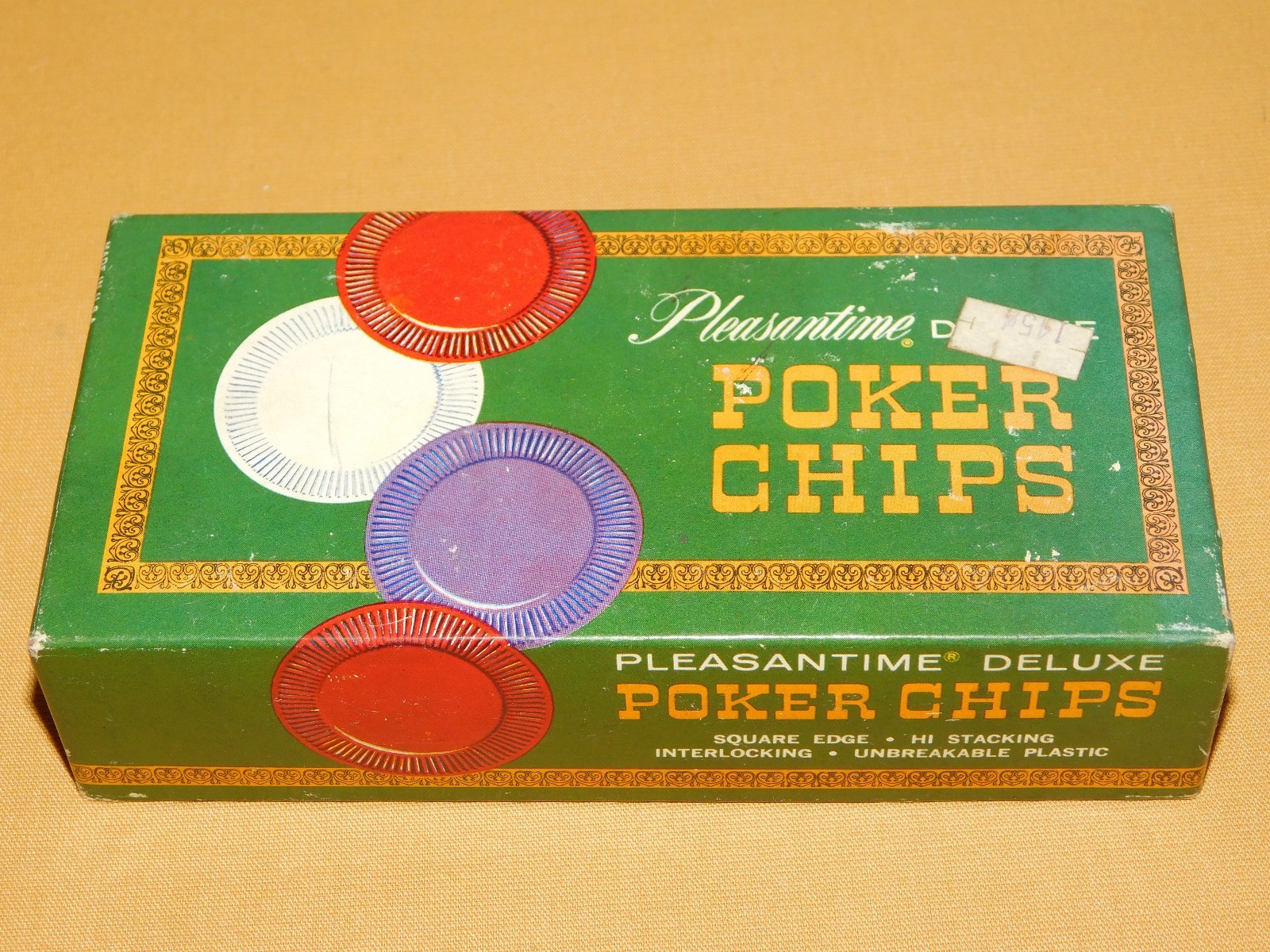 VINTAGE TOY 1963 PACIFIC GAME CO 100 PLEASANTIME DELUXE BLUE PLASTIC POKER CHIPS