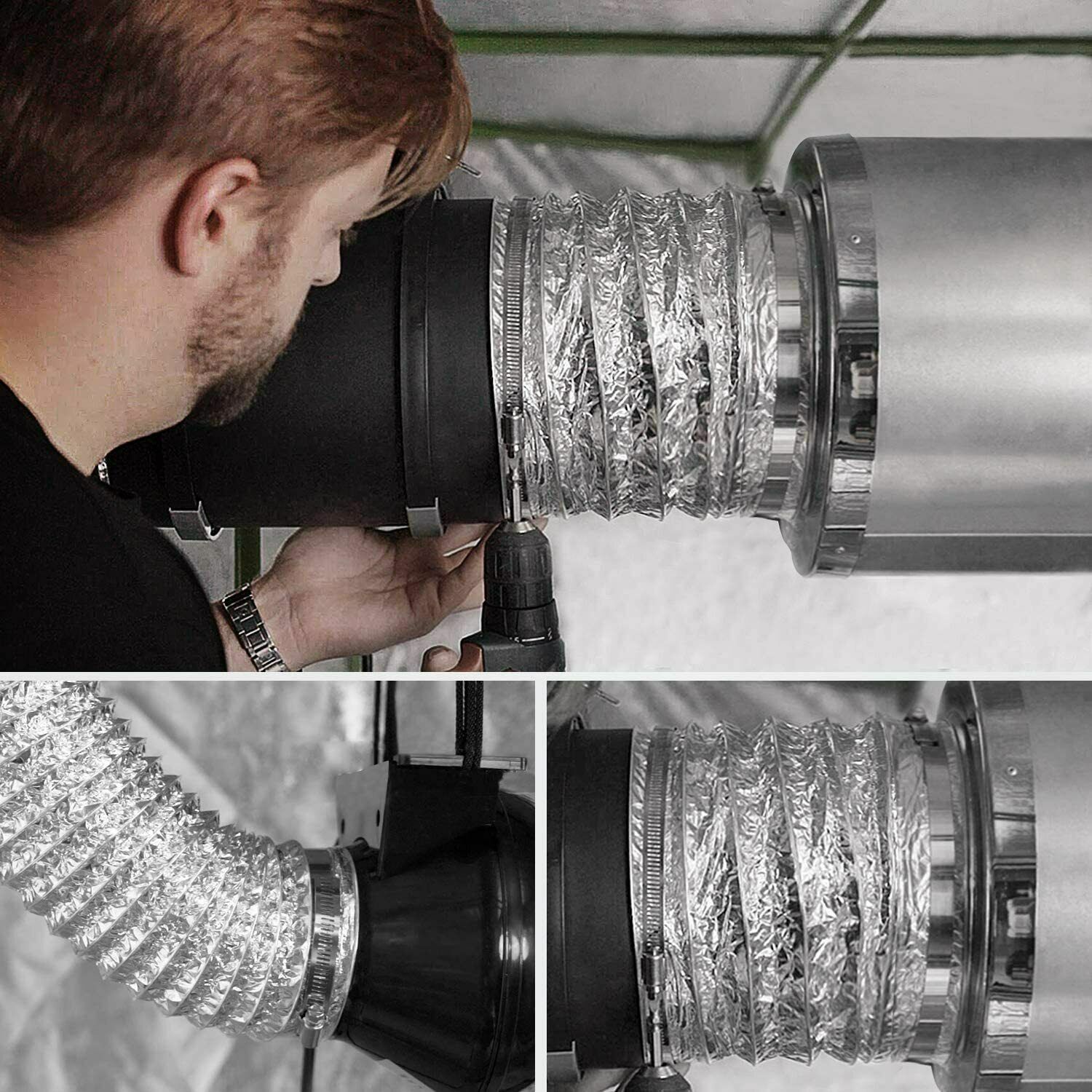 VIVOSUN 4''-8'' inch Flexible Aluminum Air Ducting Dry Ventilation Hose for HVA