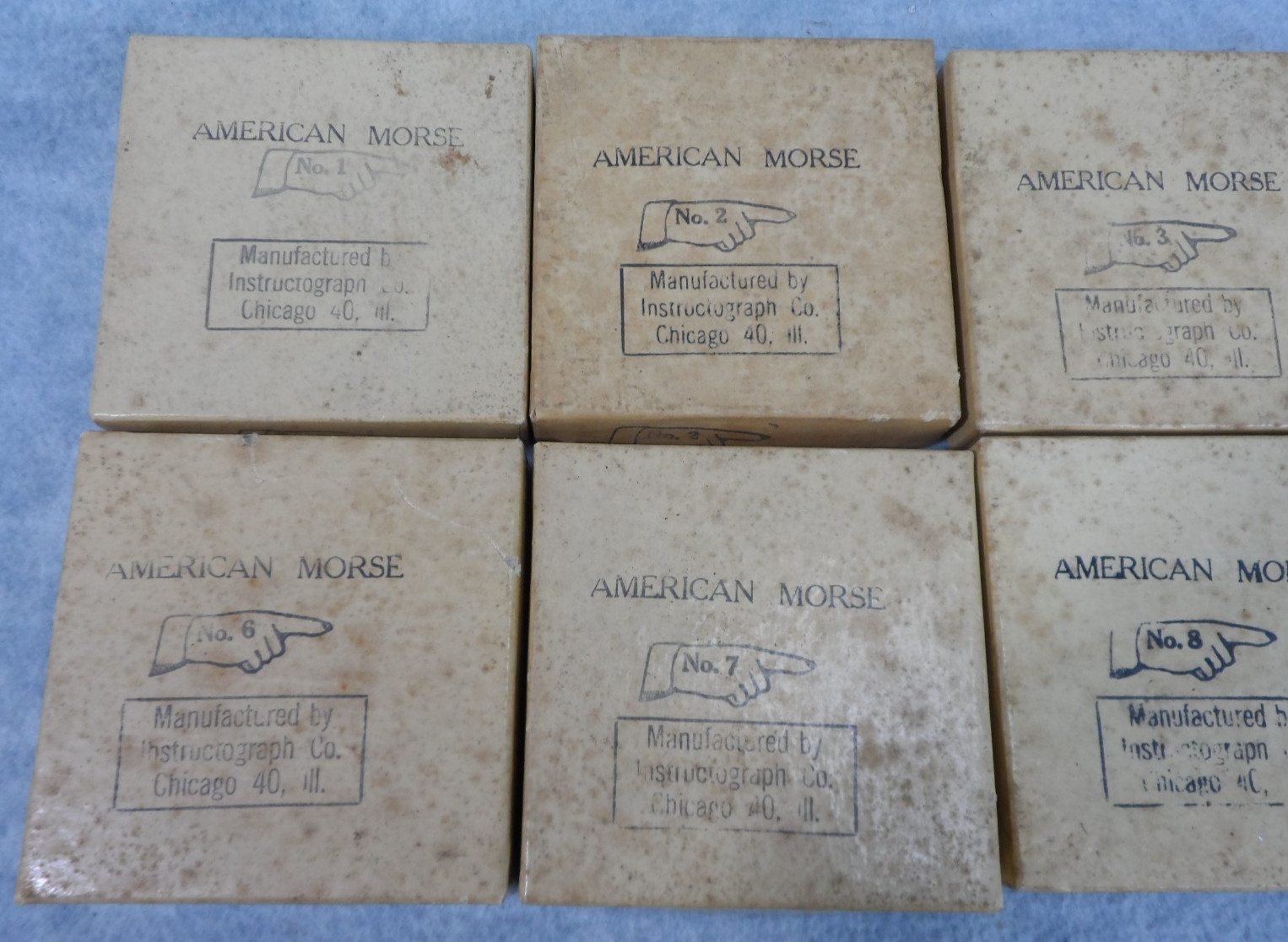 Lot of 10 American Morse Machine Paper Tape Reels Instructograph Co Railroad