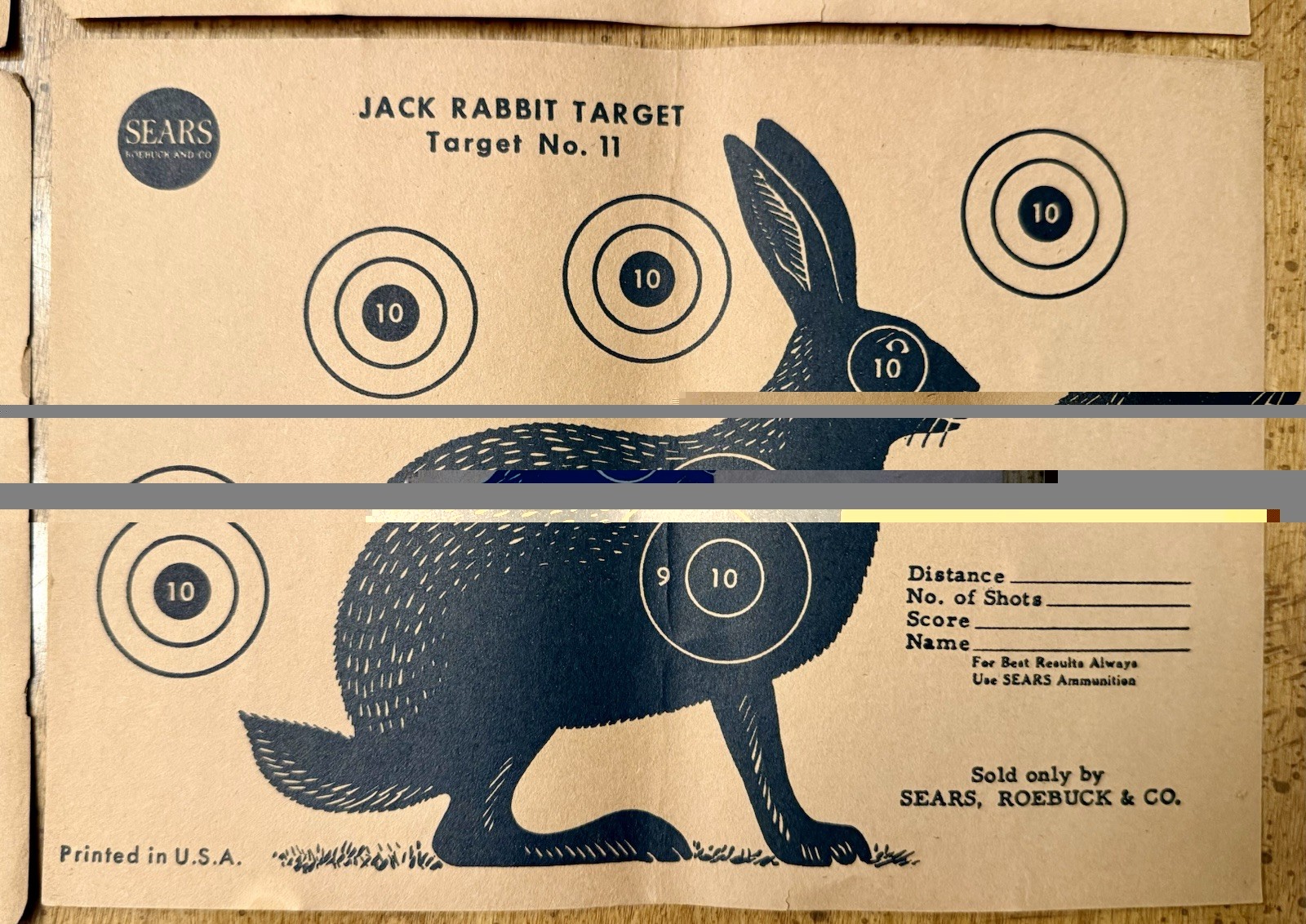 12 VINTAGE Sears & Roebuck Paper Shooting Targets Squirrel Woodchuck Jack Rabbit