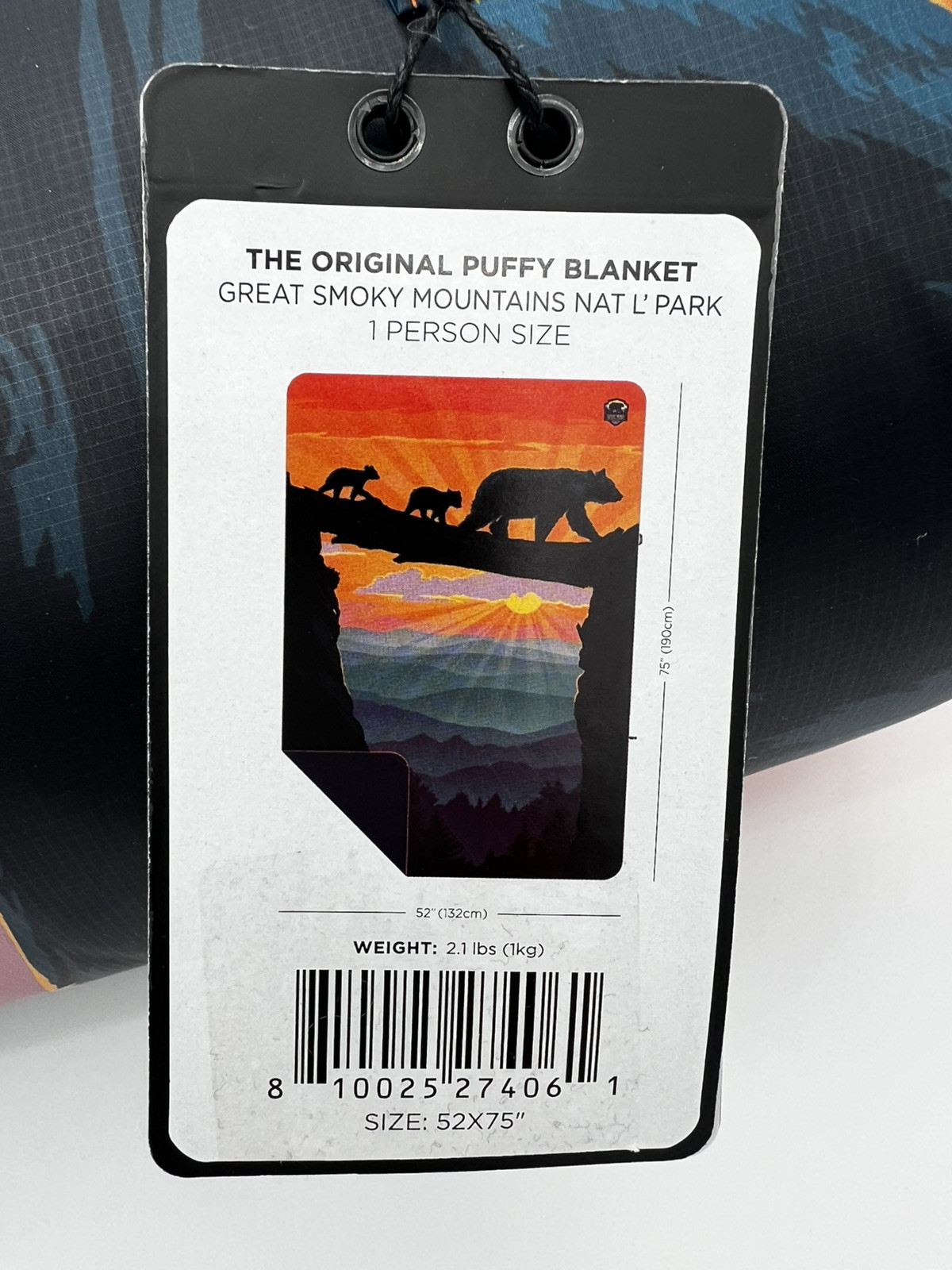 Rumpl Great Smoky Mountains National Park Puffy Blanket Limited Edit Sewn Patch