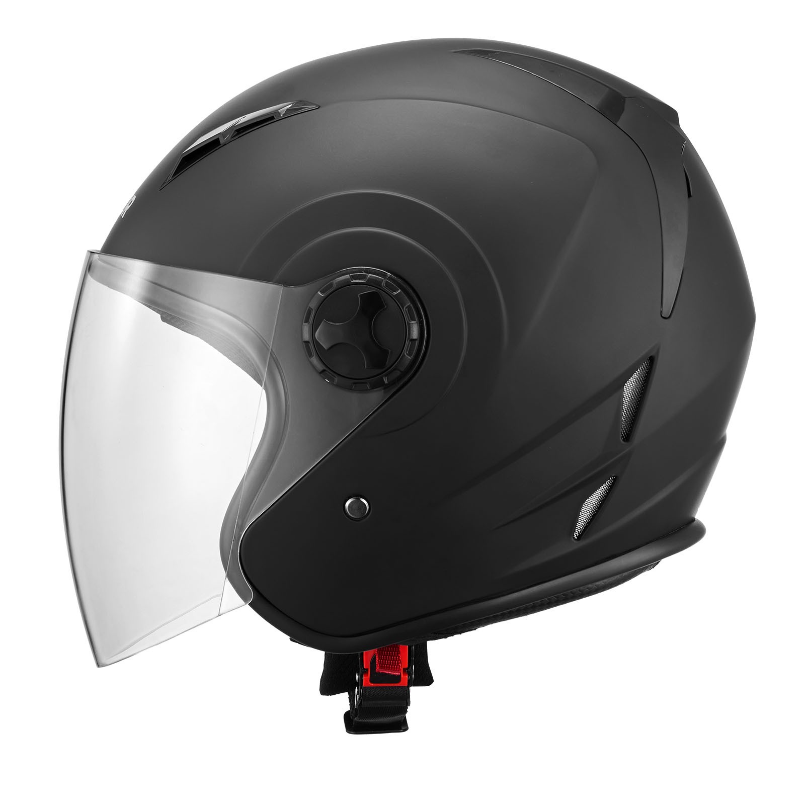 Uimoso Adult Motorcycle 3/4 Open Face Helmet DOT Approved Size L Black