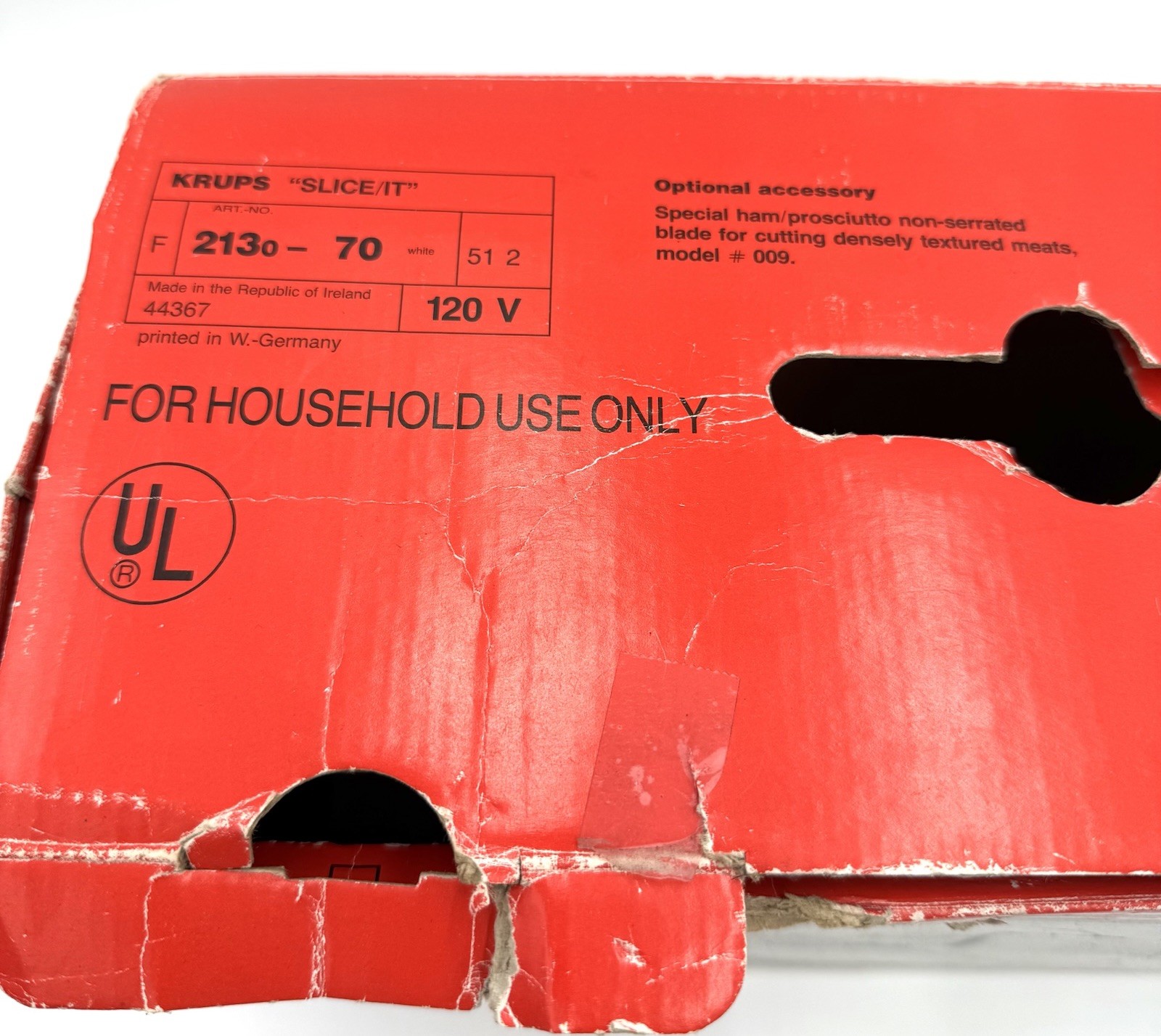 KRUPS Slice It Model 213 Electric Food Slicer Fold Up Tested w Box VTG