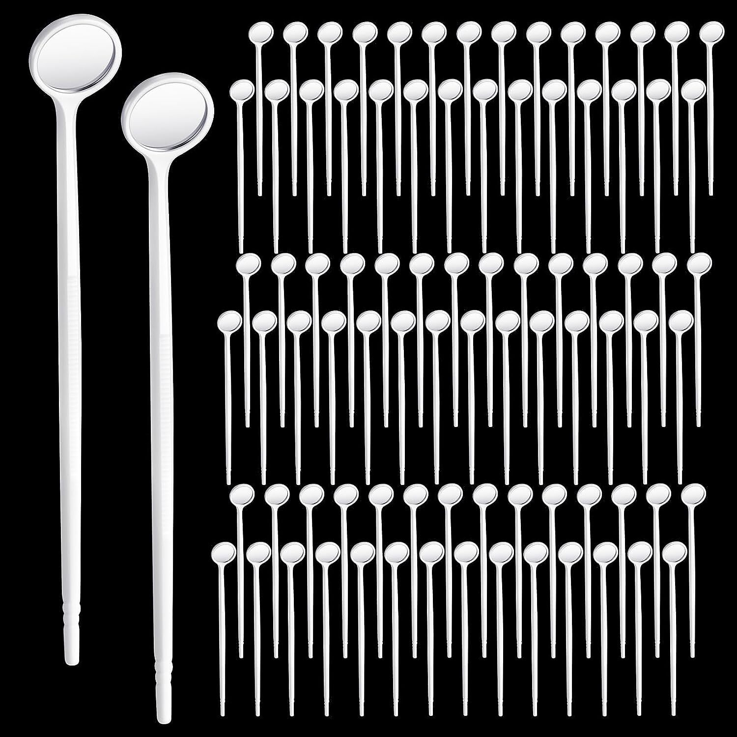 100pcs Disposable Dental Oral Exam Mouth Mirrors Anti Fog Teeth Exam Mirror