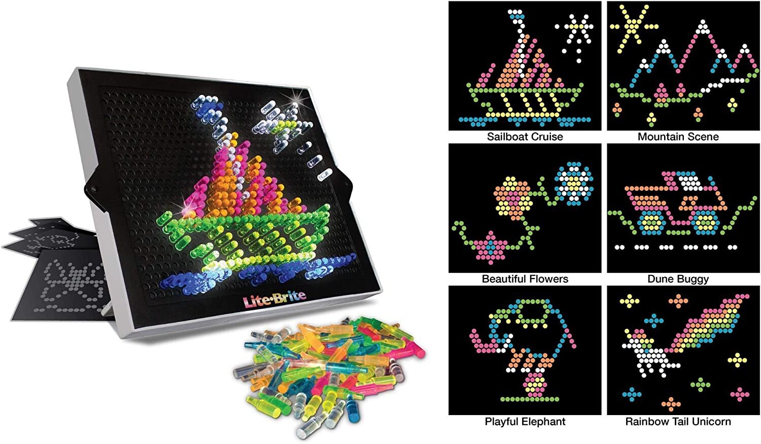 214 Pegs Magic Screen Retro Style Lite Brite Kids Toy Fun Light Bright Game Set
