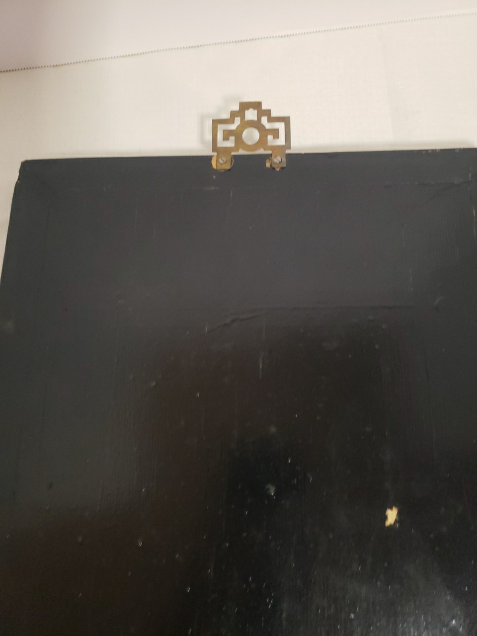 Vintage MCM 4-Panel Mother of Pearl/Black Lacquer Asian Art Wall Panels 36"x12"