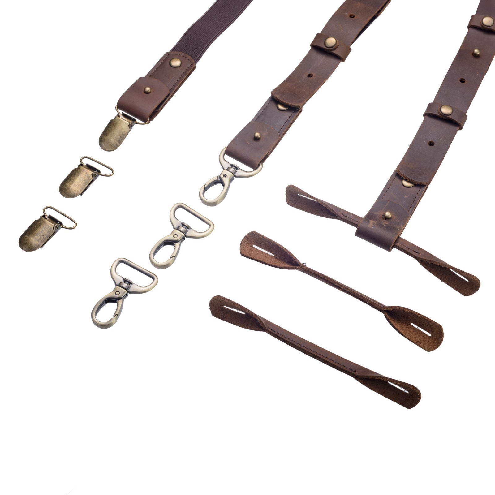 Leather Suspenders for Men and Women Best for Gift and Wedding Brown