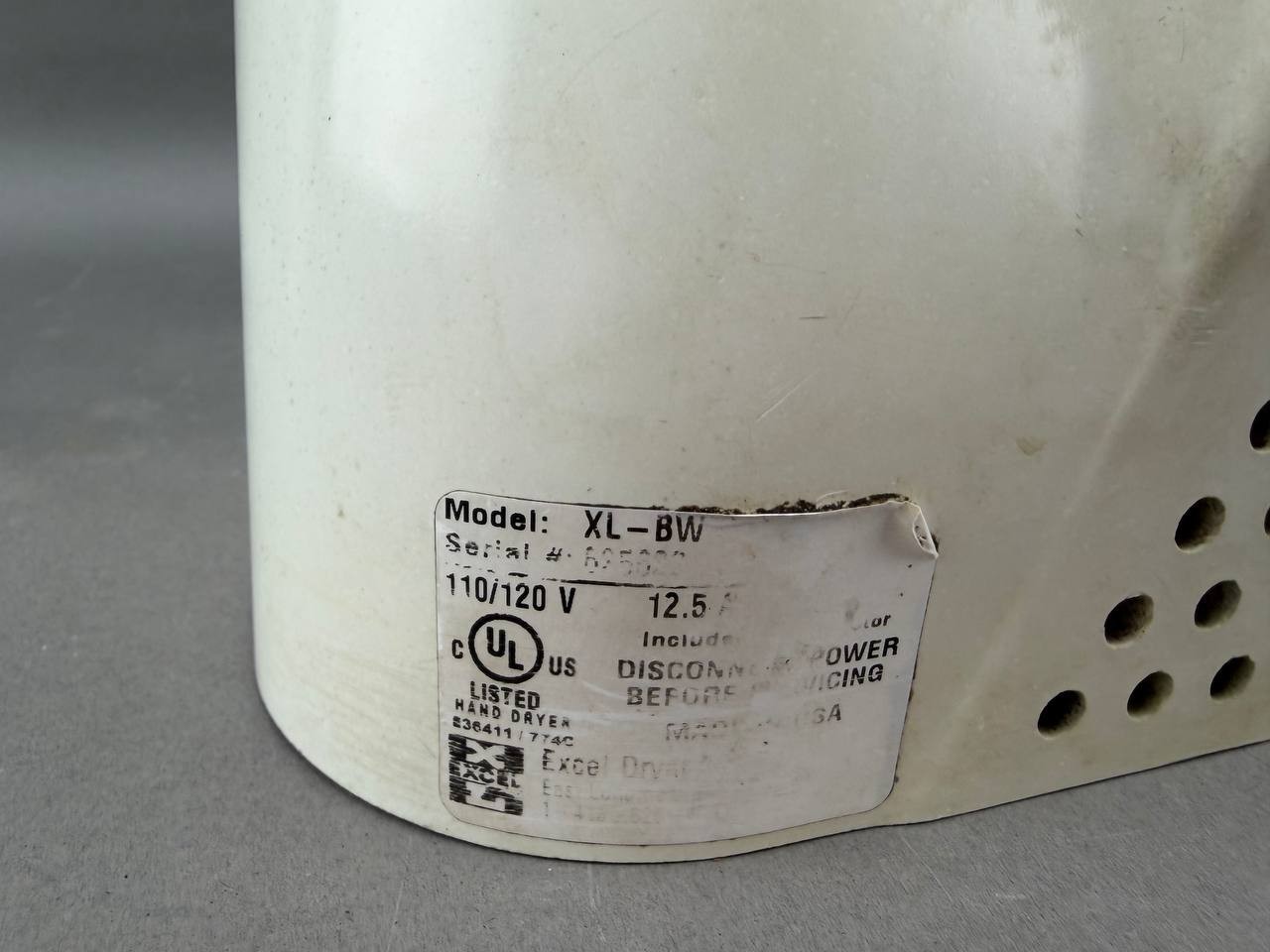 Excel Dryer XL-BW XLERATOR Eco Automatic Hand Dryer Quick Dry 120V - White