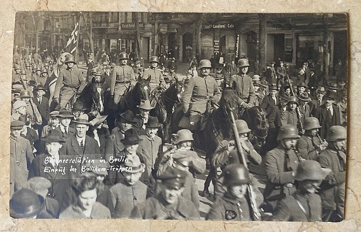 POST WWI GERMAN FREIKORPS MARINEBRIGADE EHRHARDT BERLIN 1919 PHOTO POSTCARD RPPC