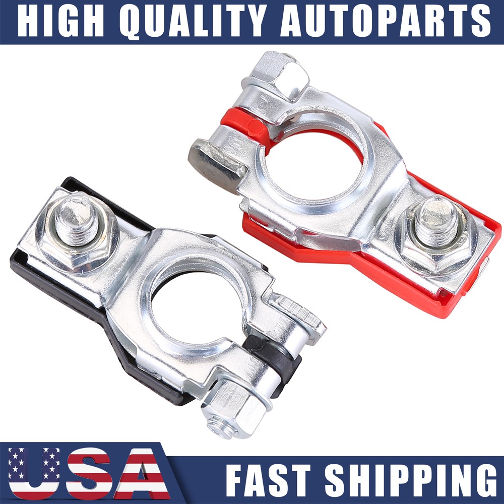 2PCS Car Battery Terminal Clamp Connectors Positive Negative Release Disconnect