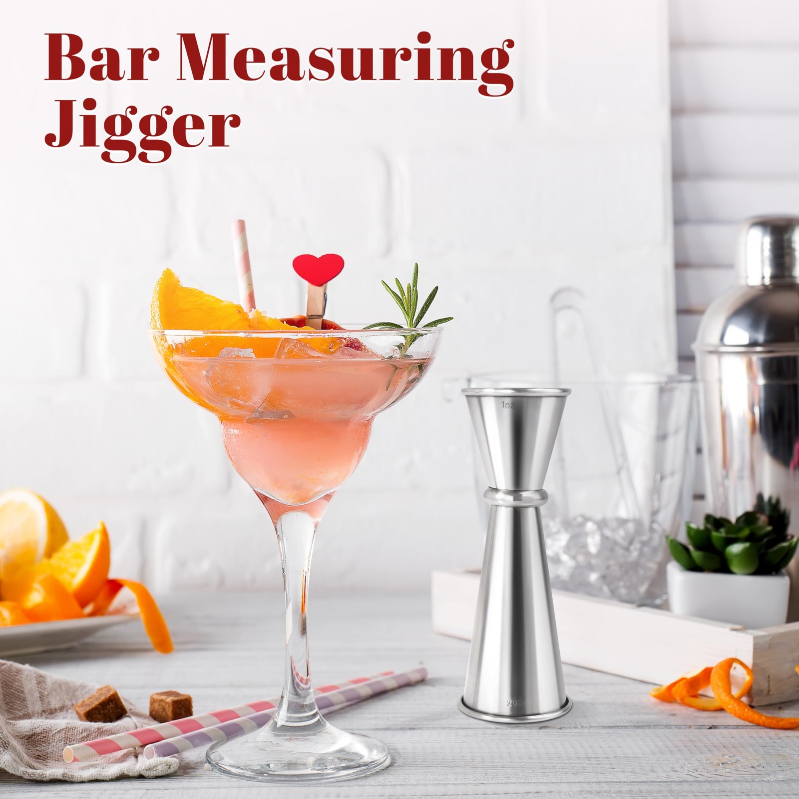 Bartending Jigger set 2 Pcs Stainless Steel Liquid Measure tool