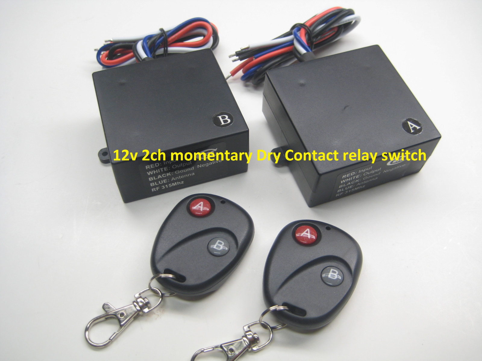 12v 15A 2ch dry contact output MOMENTARY ON remote control relay switch RP201M