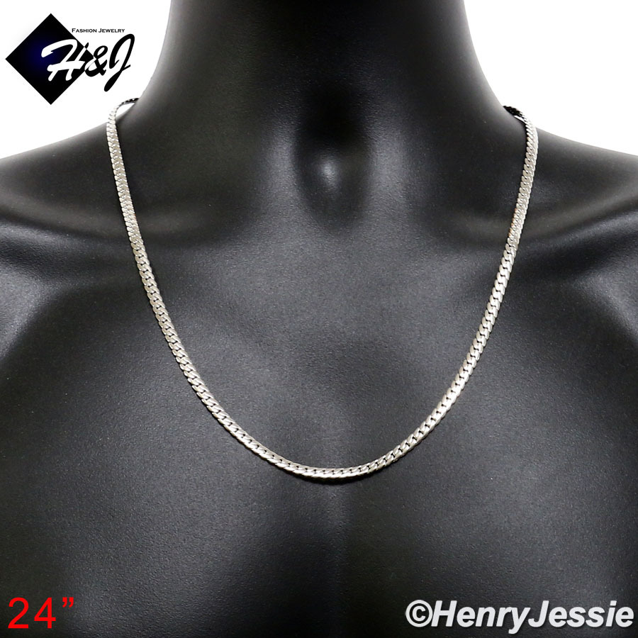 18-40"MEN Stainless Steel 3/4/5/6/8mm Silver Miami Cuban Curb Chain Necklace*155