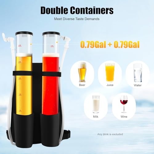 Dual Tank Double Drink Dispenser,Beverage Dispenser Backpack Beer liquid Shot
