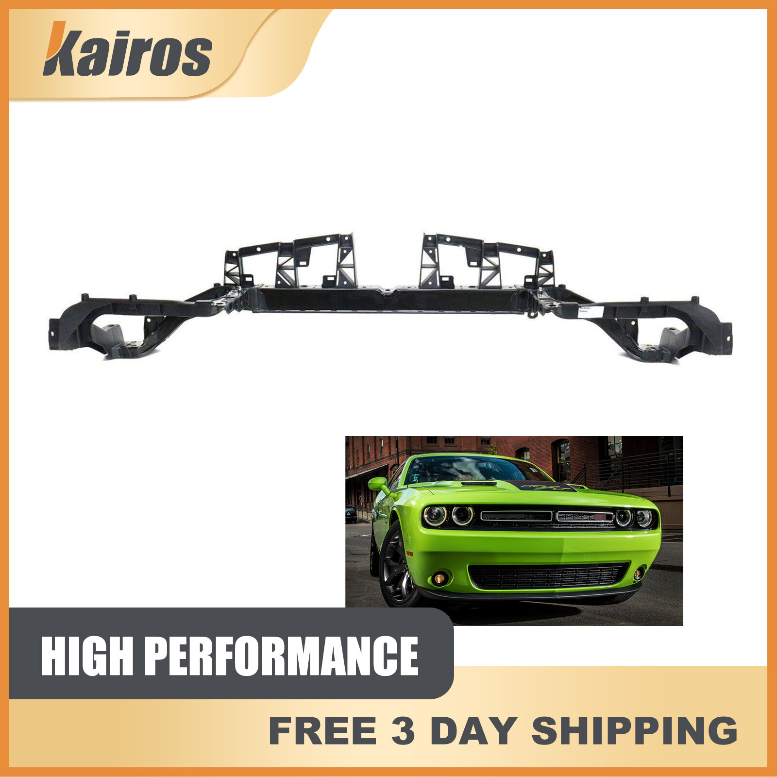 Upper Radiator Support Tie Bar Black For 2015-2022 Dodge Challenger #68174972AF