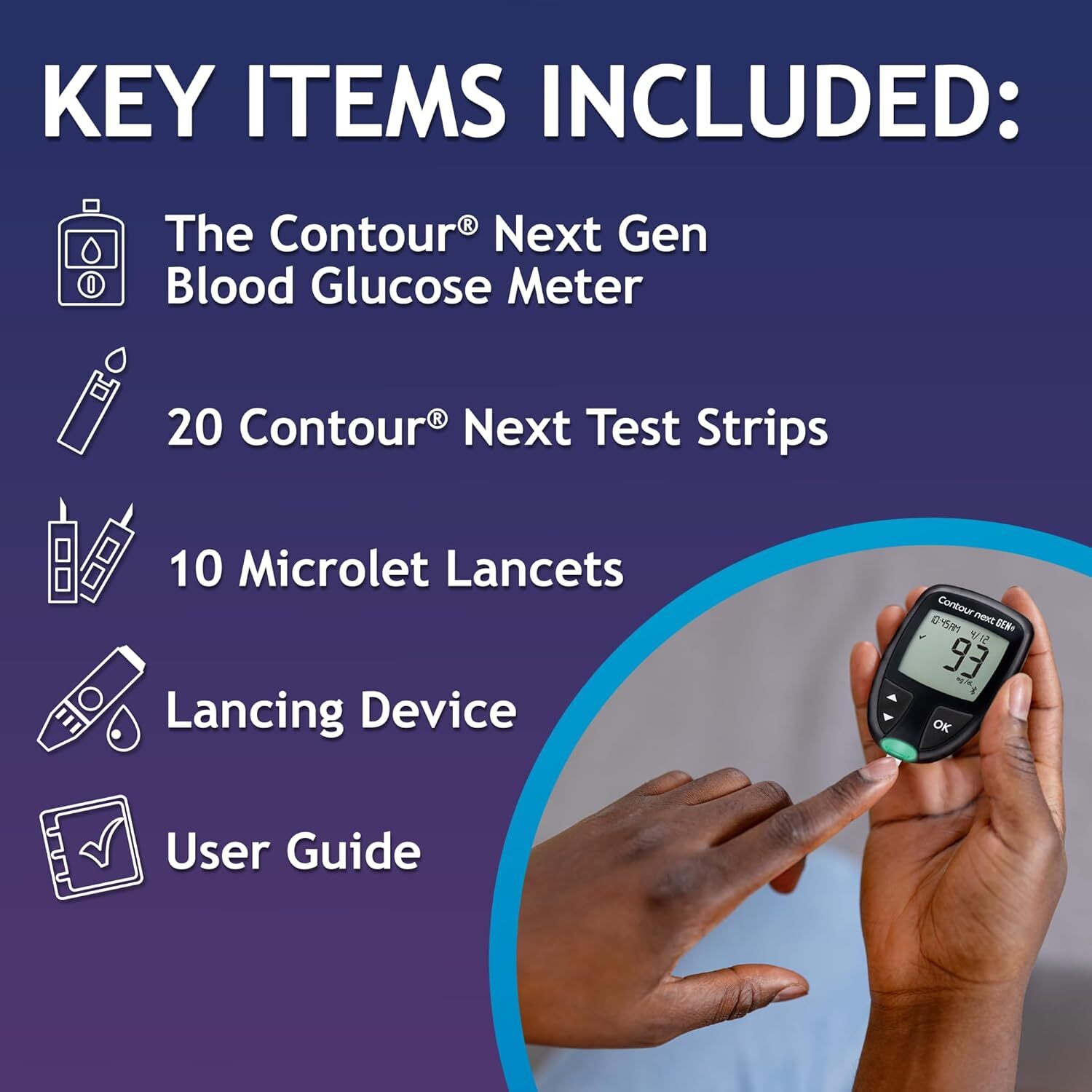 CONTOUR NEXT GEN Blood Glucose Monitoring System – All-In-One Kit for Diabetes w