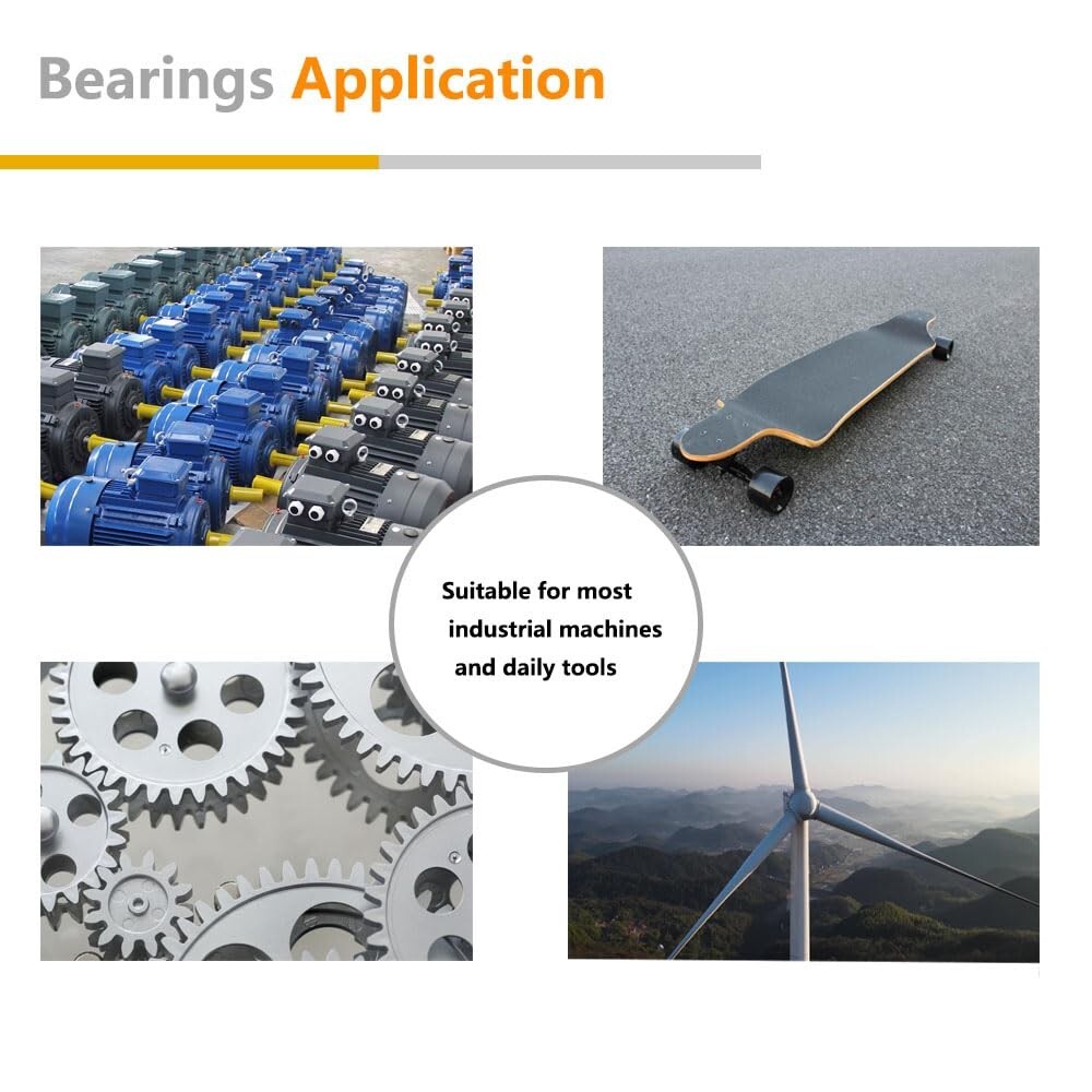 20Pcs 608 2RS Double Rubber Sealed Steel Miniature Deep Groove Ball Bearings