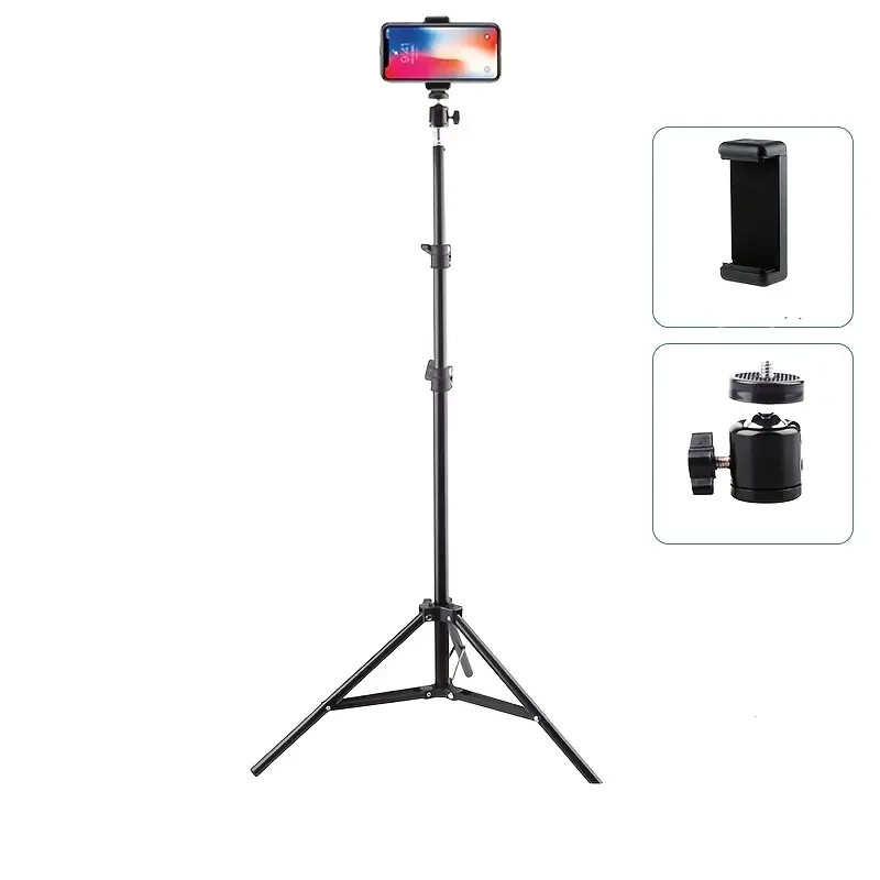 Fodoto 7 Ft / 2m Adjustable Selfie Stand Tripod w/ Ball Head + Phone Holder
