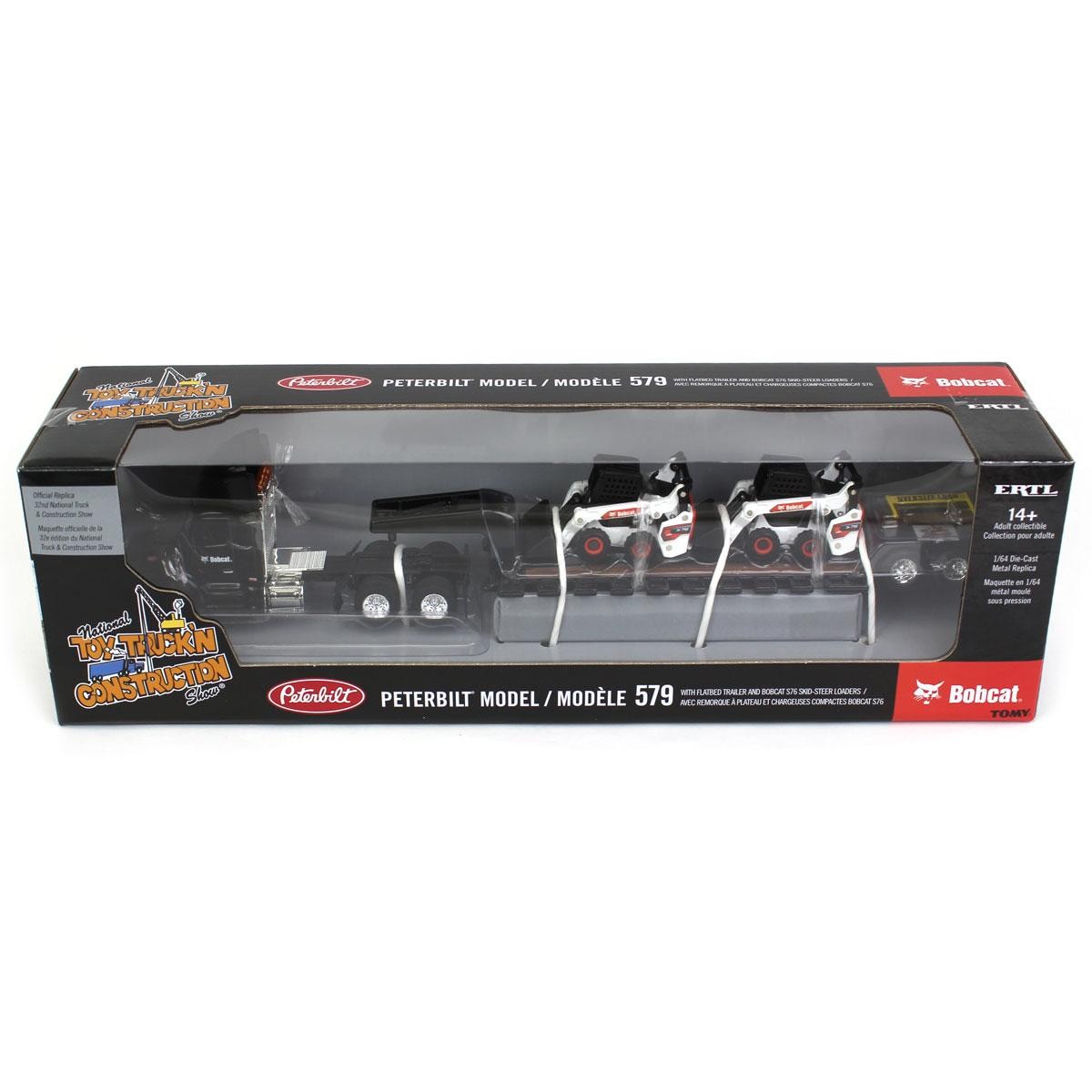 ERTL 1/64 Peterbilt 579 w/ Lowboy & 2 Bobcat S76 Skid-Steer Loaders 16446