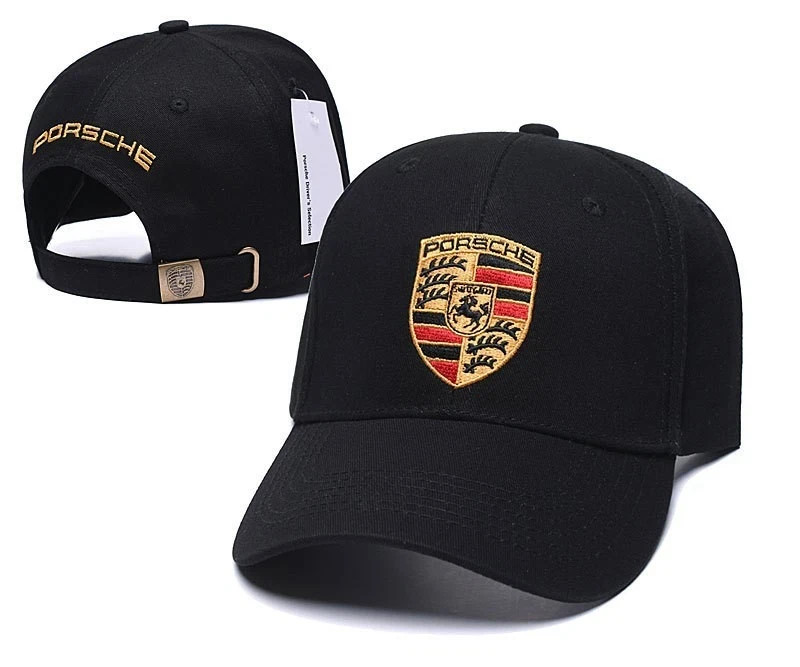 Porsche Outdoor Sports Baseball Cap Embroidered Adjustable Size Black