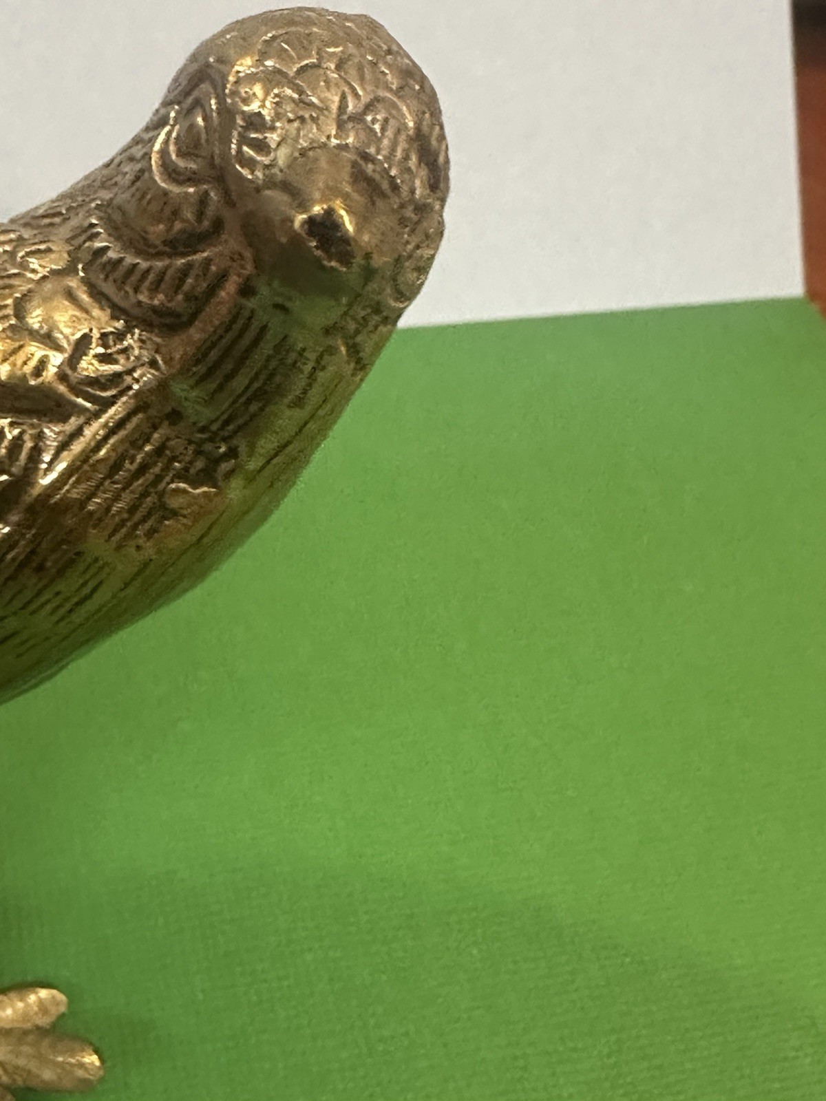 Vintage Solid Brass Bird Ronin? Figurine Peep