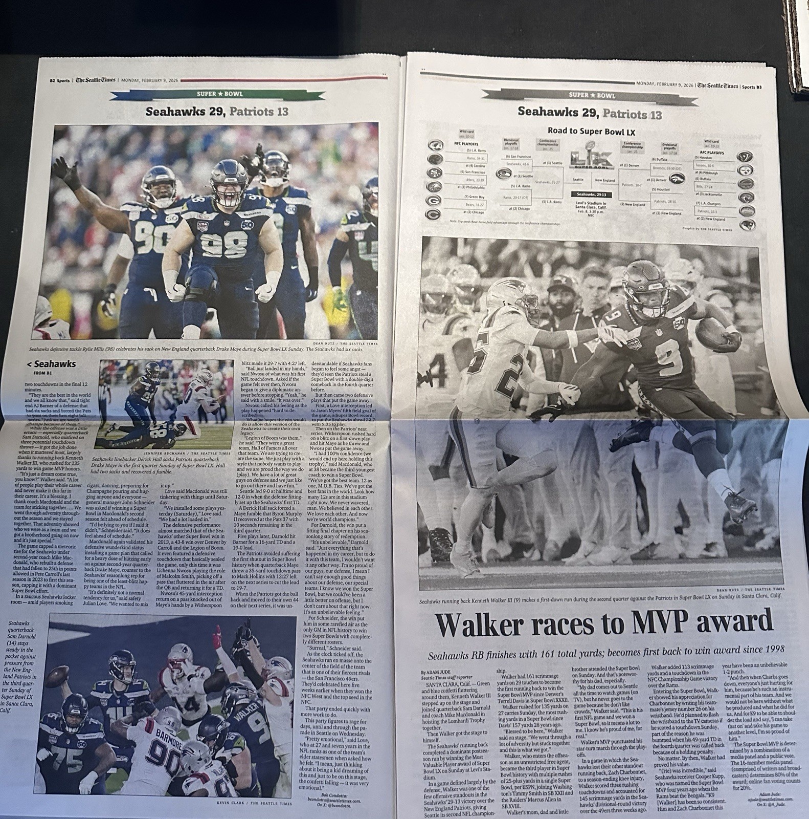 SEATTLE SEAHAWKS SEATTLE TIMES FULL NEWSPAPER 2/9/2026 SUPERBOWL CHAMPS- NEW