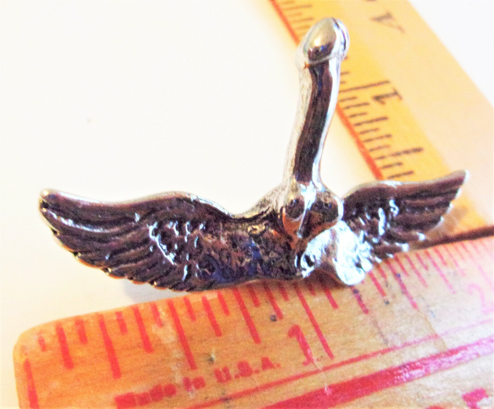 Flying Penis pin vintage dick collectible old biker vest pinback "Winged Wonder"
