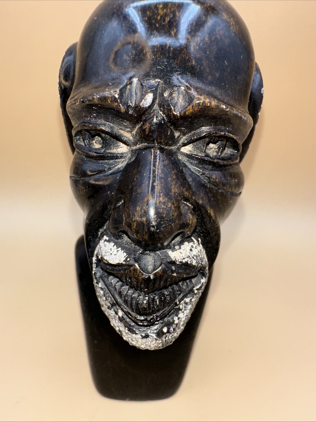 HAND-CARVED SOLID STONE AFRICAN SHONA HEAD BUST COUPLE FINELY DETAILED!