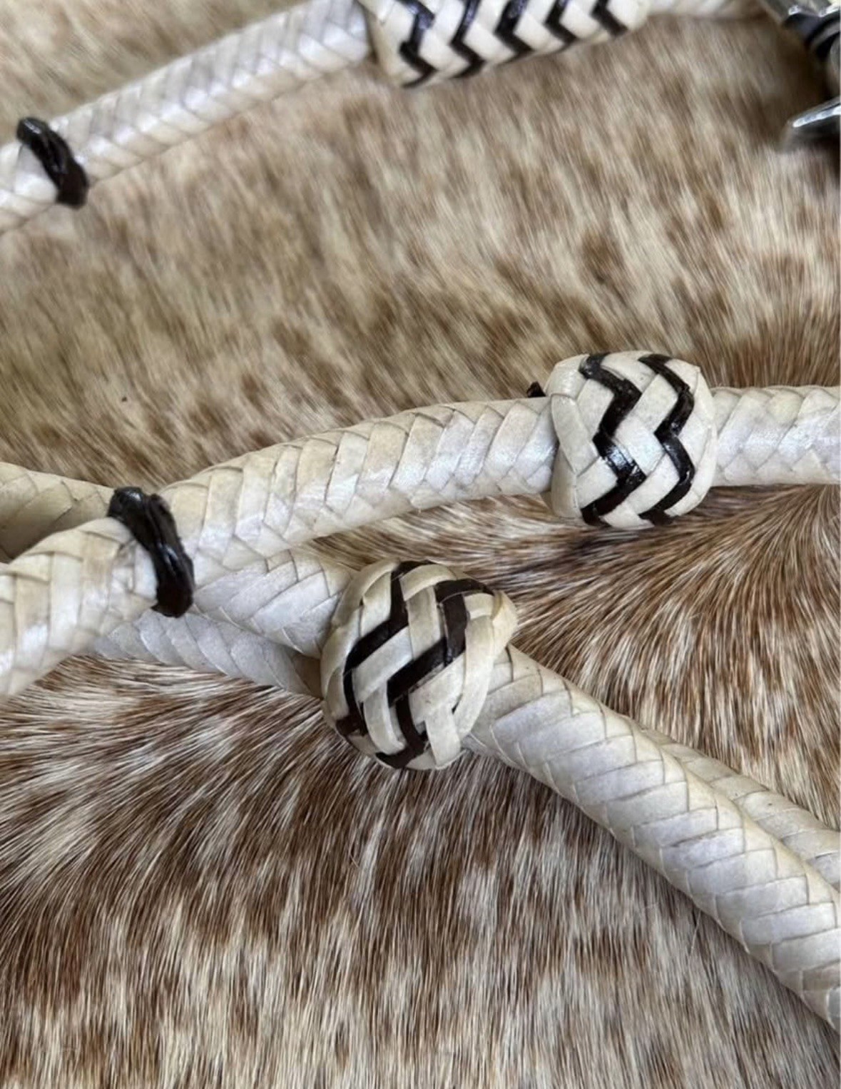 Round Braided Rawhide 7’ Contest Barrel Racing Trail Rein New Horse Tack