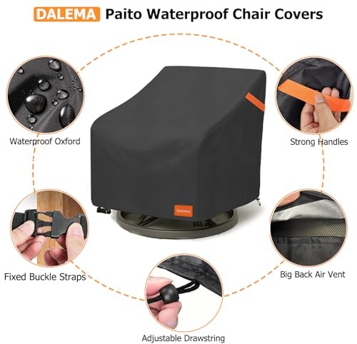 Outdoor Swivel Chair Cover 2 Pack,600D Heavy Duty 100% Waterproof Outdoor