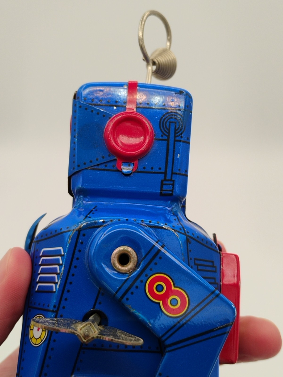 Unbranded No. MS403 Wind-Up 7" Walking Blue Space Robot, Working Partially