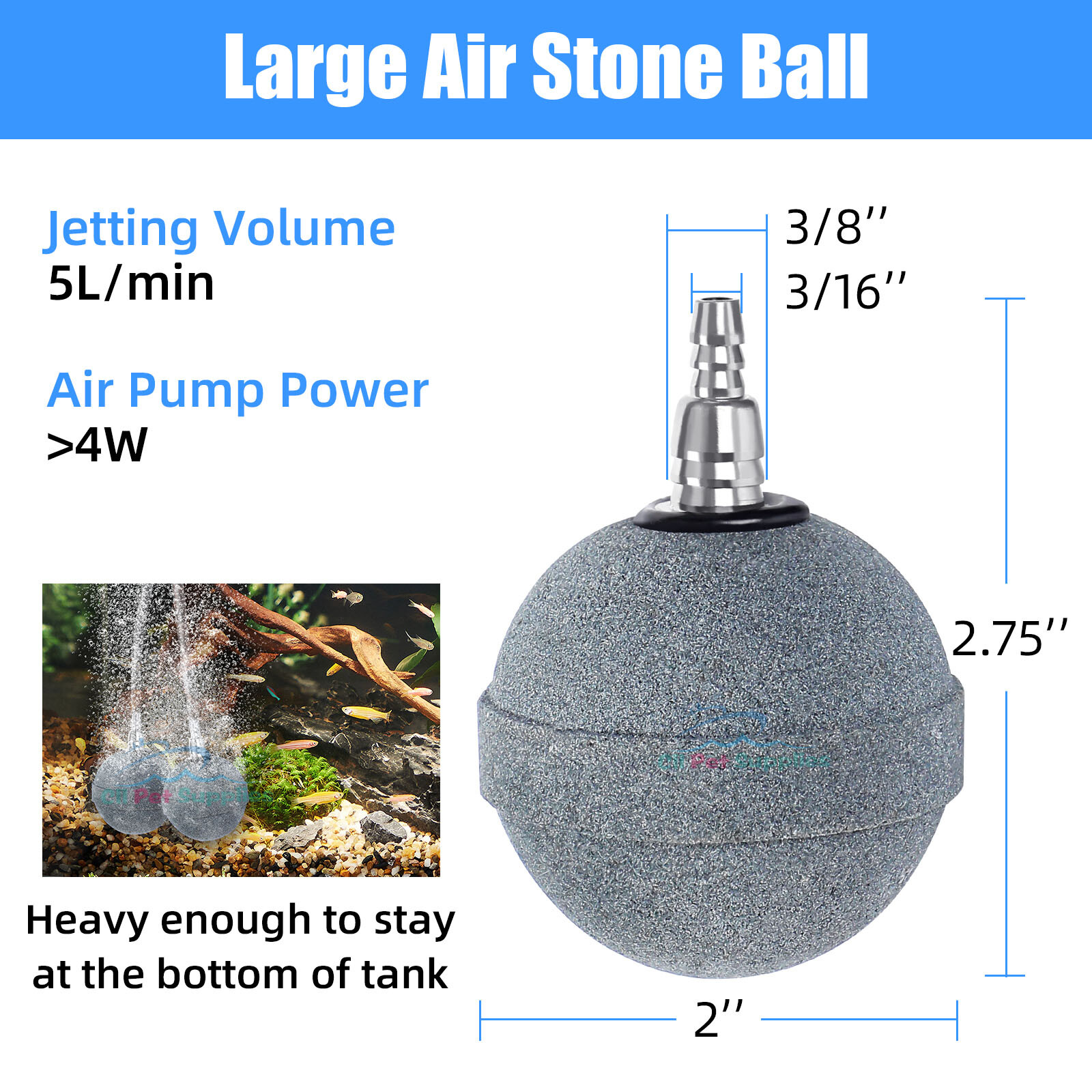Crazy 2"Air Stone Ball Plus Bubble Aerator Diffuser for Aquarium Hydroponic