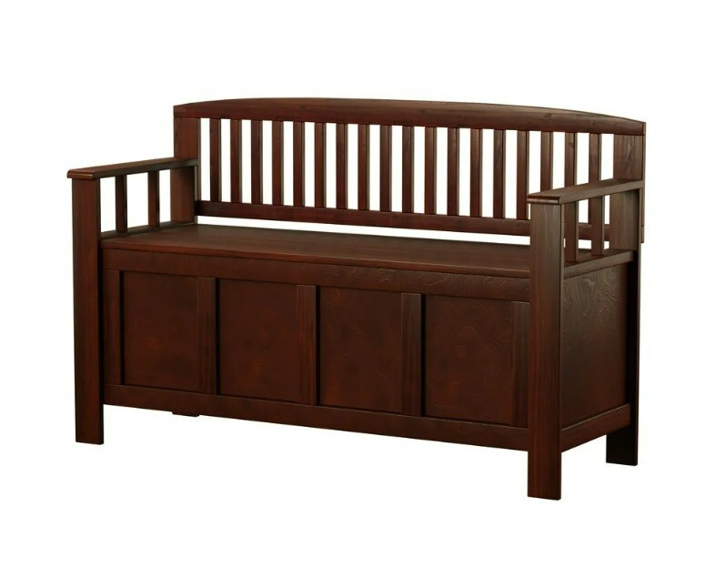 Wood Entryway Storage Bench Seat Furniture Chair Living Room Hinge Flip Top Mud