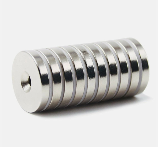 Countersunk Ring Round Disc Strong Magnet N35 Rare Earth NdFeB Magnet With Hole