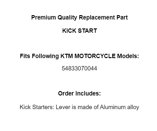 for KTM Oem 54833070044 Kick Start LEVER Starter PEDAL
