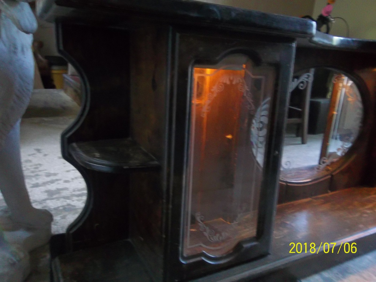 Lighted Queen size headboard from older water bed. *PICKUP ONLY*