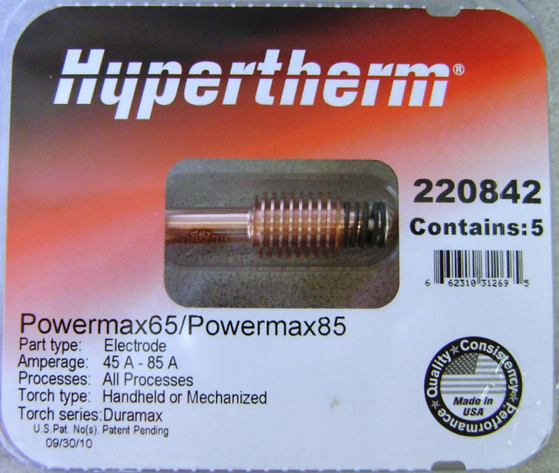 Hypertherm Genuine Powermax 65 Electrodes 220842 - 5 Pack