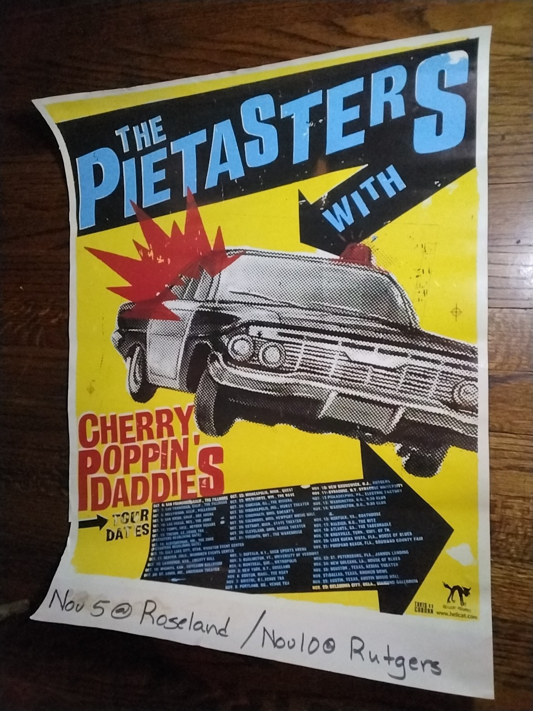 ORIG PIETASTERS CHERRY POPPIN DADDIES ROSELAND RUTGERS CONCERT POSTER INDIE PUNK