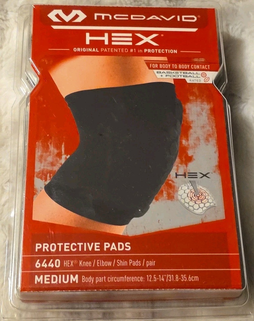New McDavid Size Small 6440 Black Hex Knee/Elbow Shin Pads Sleeves ProtectionR63