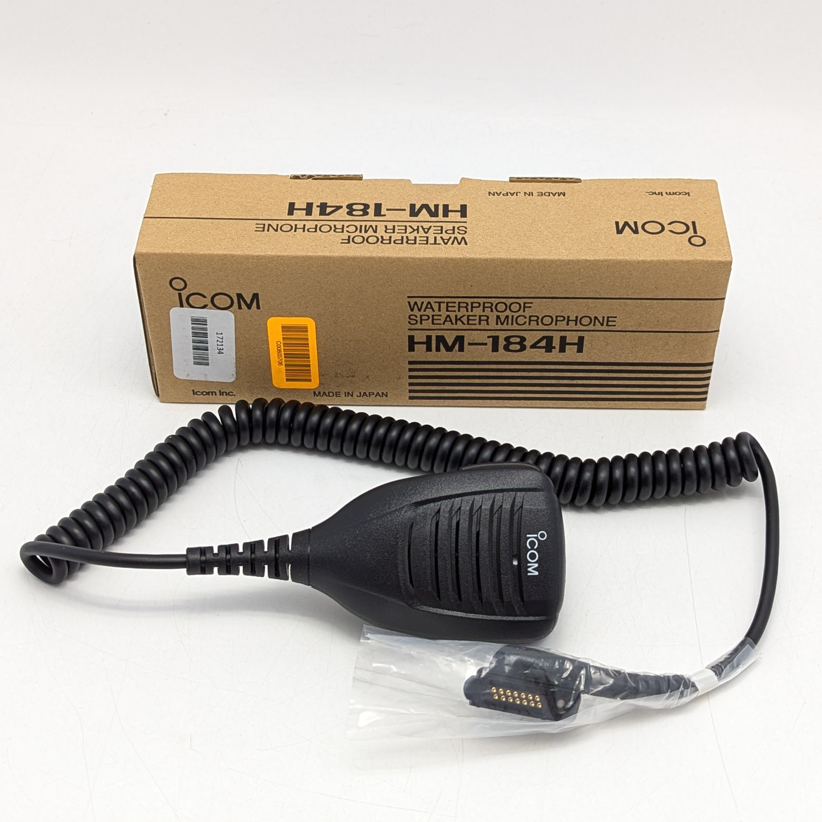 Icom Waterproof Speakerphone w/Clip & Push to Talk Button (HM-184H) Black