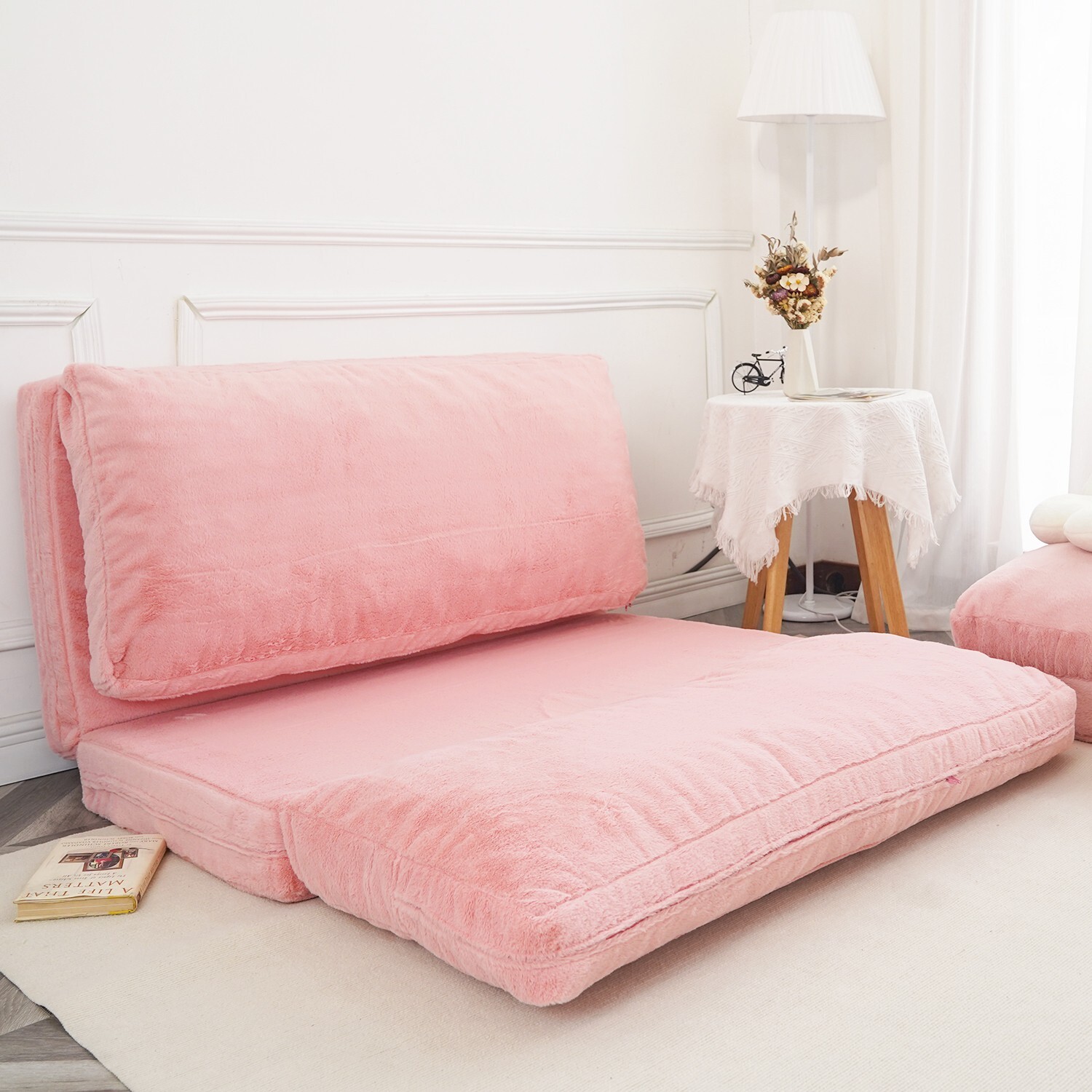 N&V Foam Foldable Sofa, Foam Filling Folding Sofa Bed, Bean Bag Floor Bed Sofa