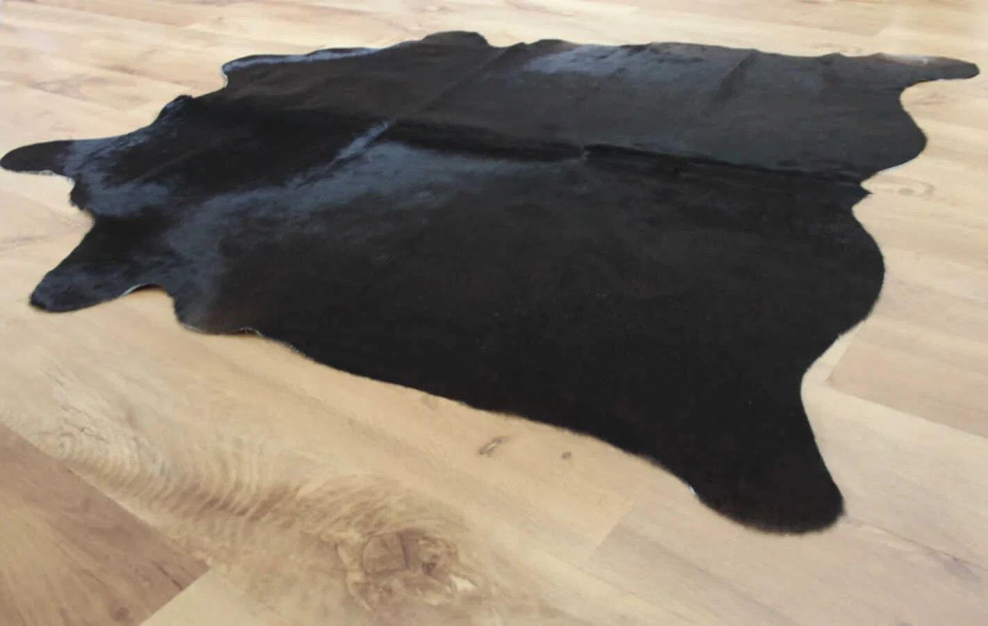 GENUINE BLACK LARGE Cowhide Rug Leather Natural Hair on Cow Hide Carpet Skin