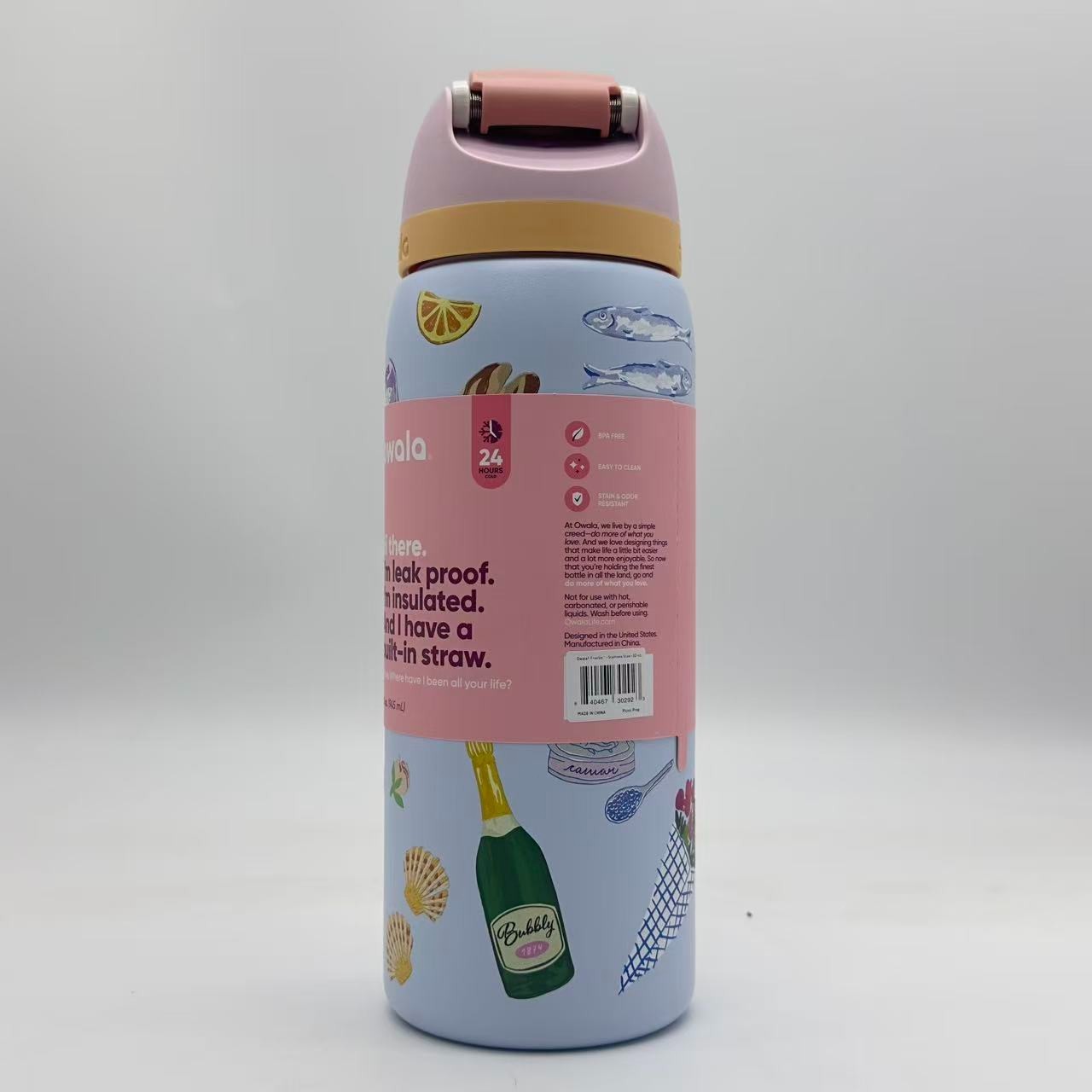 Owala x Urban Outfitters 32oz FreeSip Picnic Prep Macaroon Blue Water Bottle