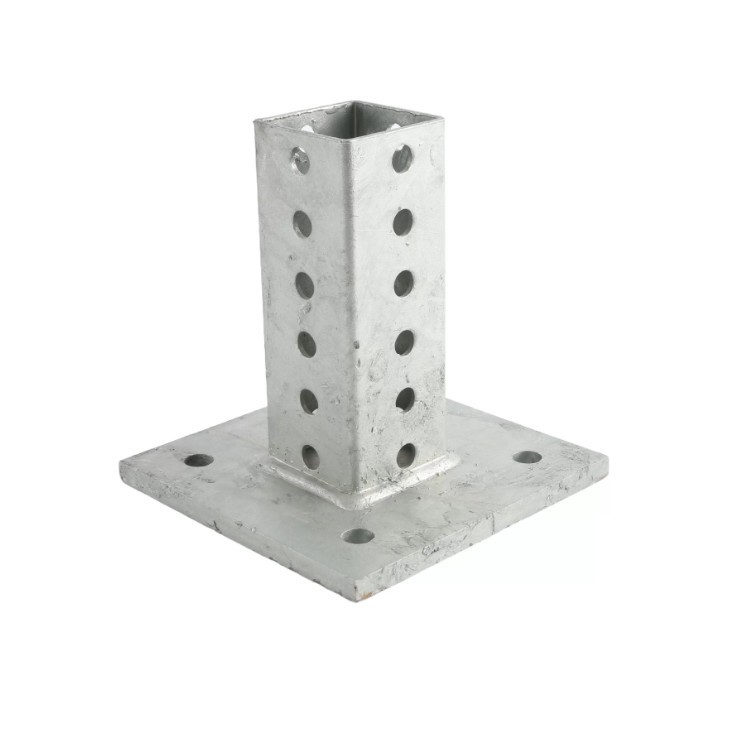 2" x 2" Square Sign Post Mounting Base (Galvanized Steel)