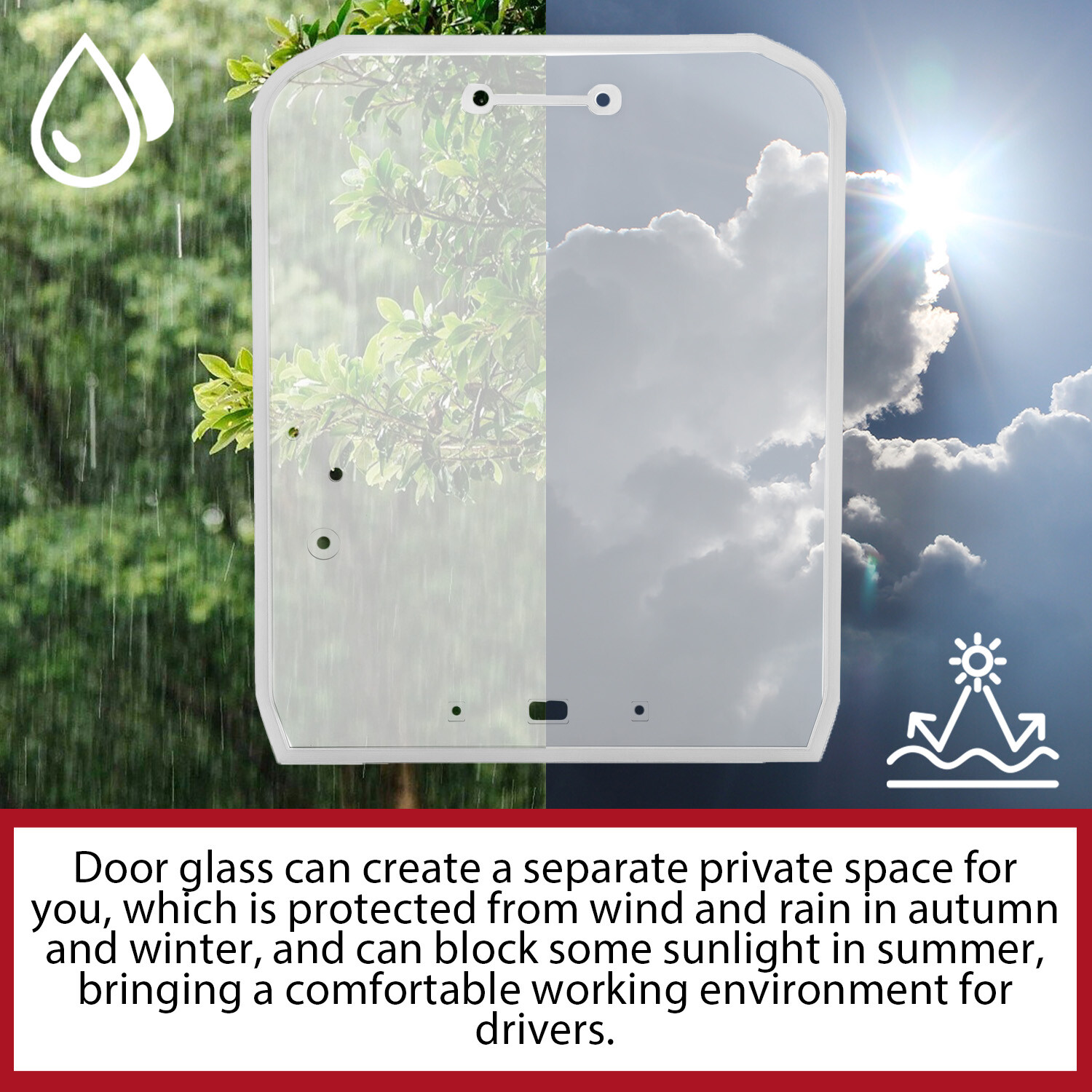 Fit For Kubota Loader SVL65 SVL75 SVL90 SVL95 SVL97 Polycarbonate Door glass