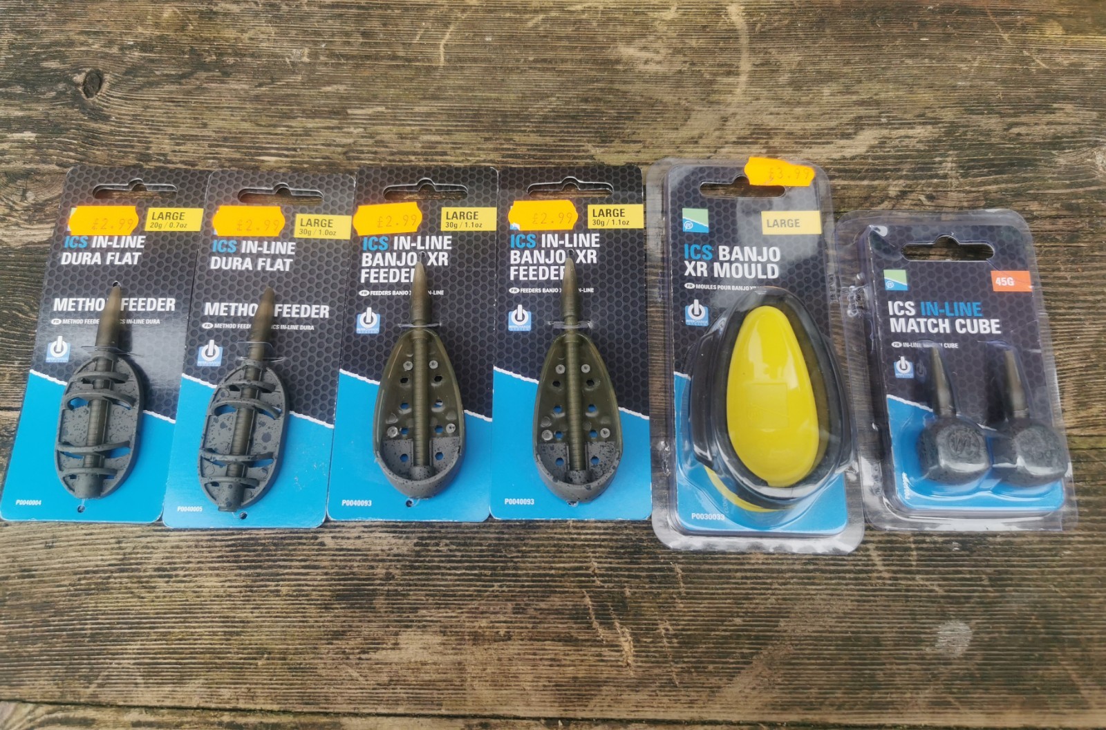 Preston Innovations ICS Banjo & Dura Flat Method Feeders 1 Mould & + Match Cubes