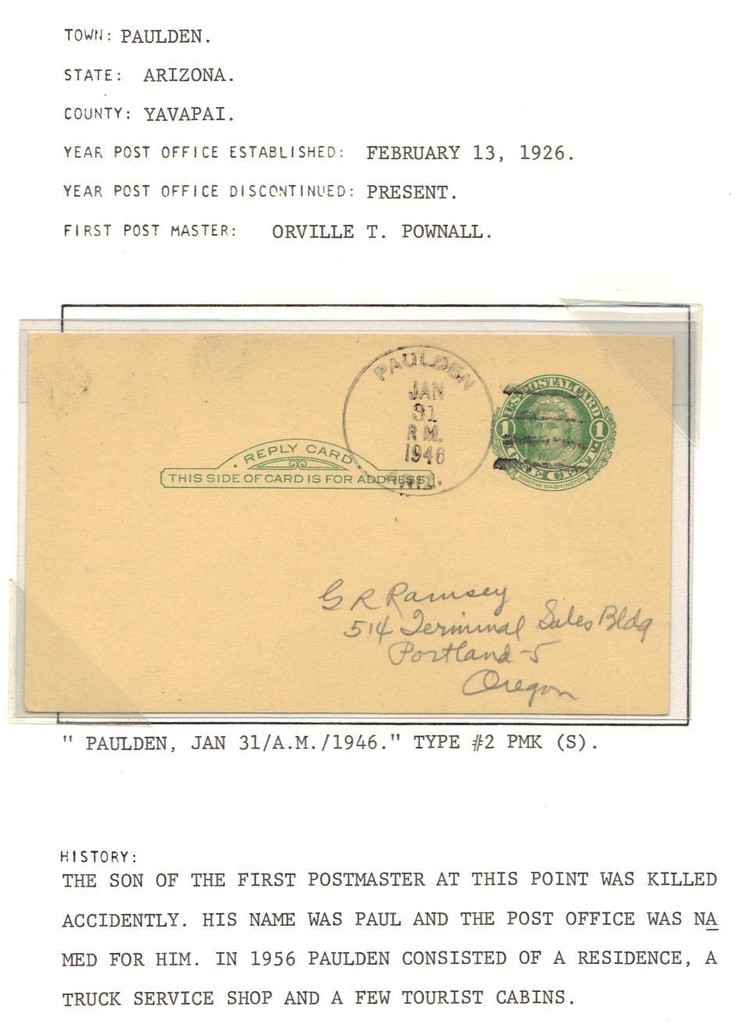 US 1887-1920's ARIZONA COLL OF 7 DIFF TOWN CVRS & PC INC TERRITORIAL & DISC PD's