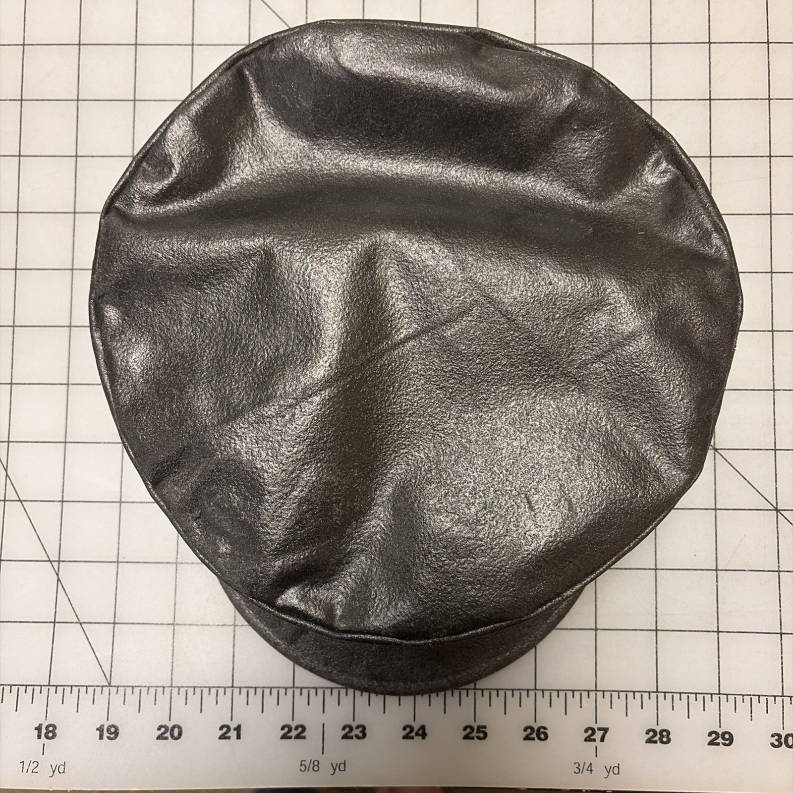 Great Repro Civil War era Man's Black Rubberized Wheel Cap, SZ 7 1/4 - Film Used