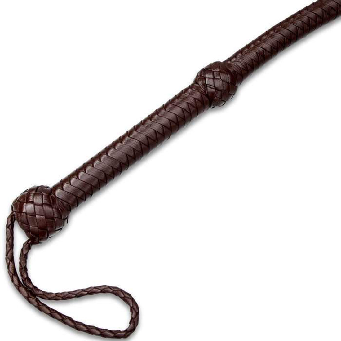 Genuine CowHide Bullwhip 8 Feet Long Handmade Dark Brown 12 Plaits Bull Whips