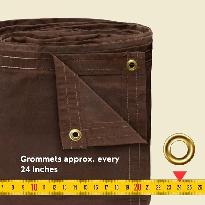 Tarp Supply Heavy Duty Brown Canvas Tarp With Grommets